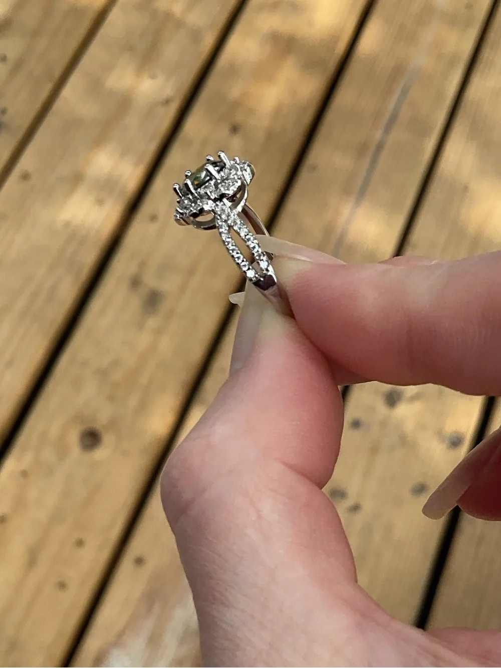 1 Ct Genuine Green Moissanite Halo Ring NWT | GRA Certified | Size 7 | Stunning
